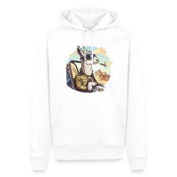 Hochfliegender Fuzzy-Flieger - Männer Premium Bio Hoodie - Weiß - Vorne - Nico (187cm)