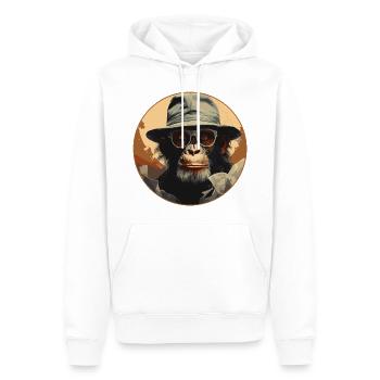 Singe Sérieux #1 - Sweat à capuche Premium bio Homme - blanc - Devant - Nico (187cm)