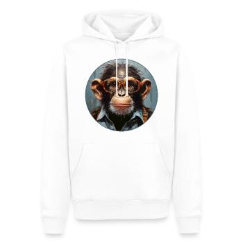 Singe sérieux #5 - Sweat à capuche Premium bio Homme - blanc - Devant - Nico (187cm)