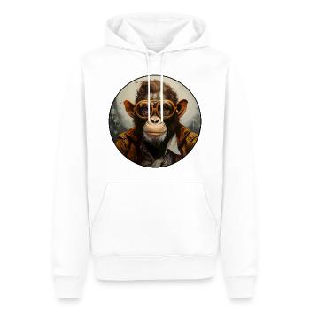 Singe sérieux #11 - Sweat à capuche Premium bio Homme - blanc - Devant - Nico (187cm)