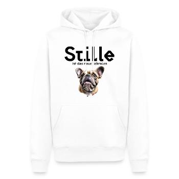 French Bully - Stille ist das neue Schreien - Männer Premium Bio Hoodie - Weiß - Vorne - Nico (187cm)