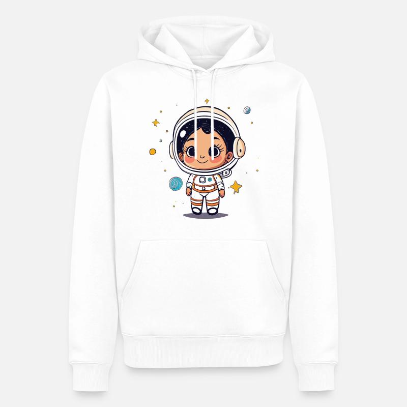 Astronaute mignon #5 - Sweat à capuche Premium bio Homme - blanc