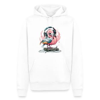 Flamingo Beats - Sweat à capuche Premium bio Homme - blanc - Devant - Nico (187cm)