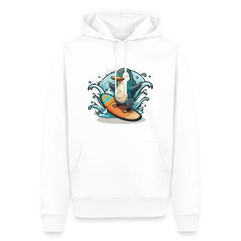 Ondes de pingouin - Sweat à capuche Premium bio Homme - blanc - Devant - Nico (187cm)