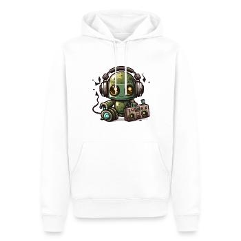 Beats und Bots - Männer Premium Bio Hoodie - Weiß - Vorne - Nico (187cm)