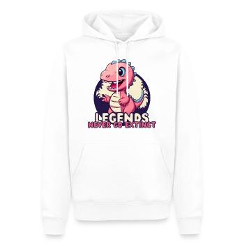 Dinosaurier - Legends, Never Go Extinct - Männer Premium Bio Hoodie - Weiß - Vorne - Nico (187cm)