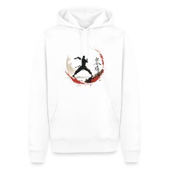 Ninja Karaté Fighting Art Signe Shadow Figure - Sweat à capuche Premium bio Homme - blanc - Devant - Nico (187cm)