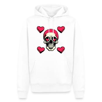 herz totenkopf - Männer Premium Bio Hoodie - Weiß - Vorne - Nico (187cm)