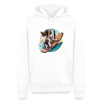 Des vagues de plaisir - Sweat à capuche Premium bio Homme - blanc - Devant - Nico (187cm)