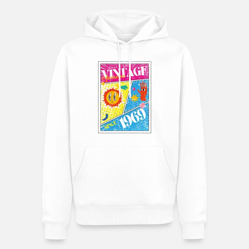 Millésime 1969 - Sweat à capuche Premium bio Homme - blanc