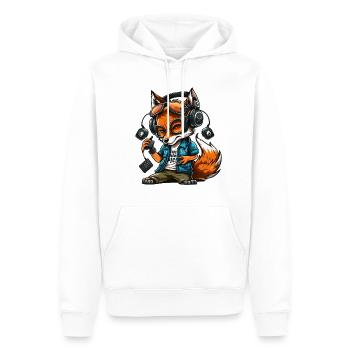 Foxy Beats - Men’s Premium Organic Hoodie - white - Front - Nico (187cm)