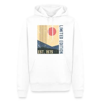Millésime 1975 - Sweat à capuche Premium bio Homme - blanc - Devant - Nico (187cm)