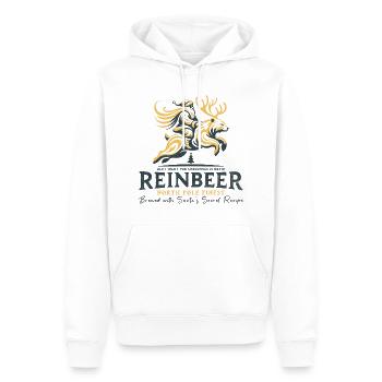 Reinbeer : Le breuvage tout droit sorti de la taverne du Père Noël - Sweat à capuche Premium bio Homme - blanc - Devant - Nico (187cm)
