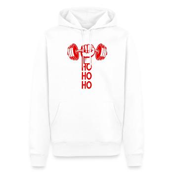 Impression d’haltères de Noël pour les amateurs de gym - Sweat à capuche Premium bio Homme - blanc - Devant - Nico (187cm)