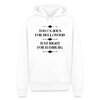 TROP CÉLÈBRE POUR HOLLYWOOD - JUSTE CE QU’IL FAUT POUR HAMBOURG - Sweat à capuche Premium bio Homme - blanc - Devant - Nico (187cm)