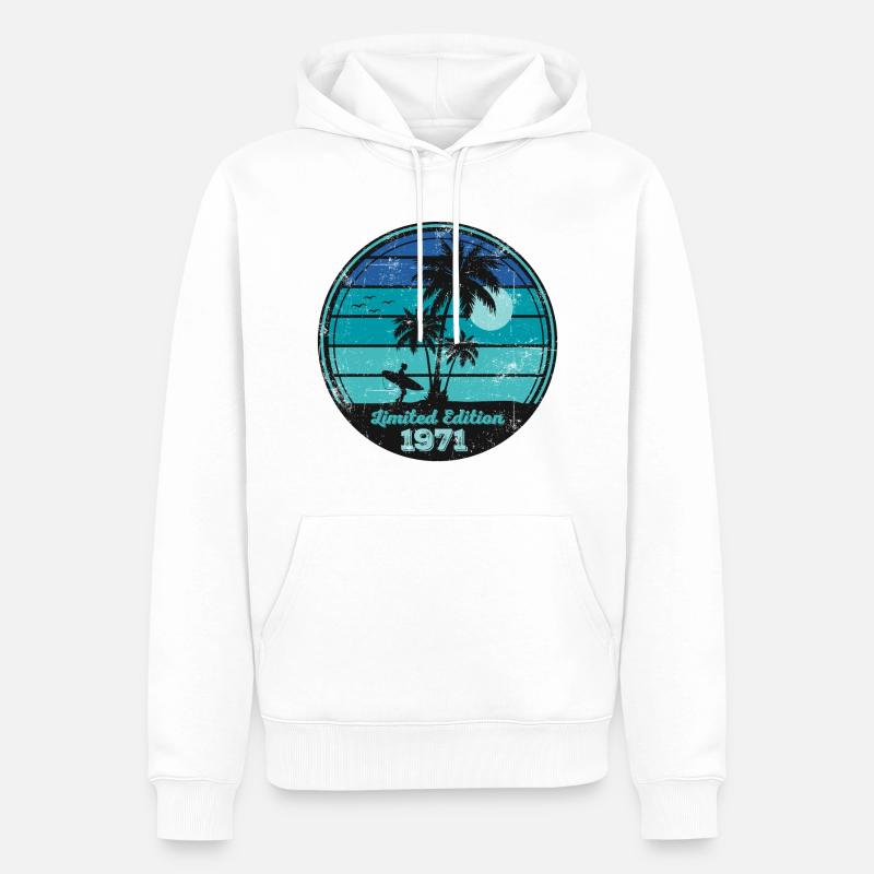 Édition limitée de 1971 - Sweat à capuche Premium bio Homme - blanc