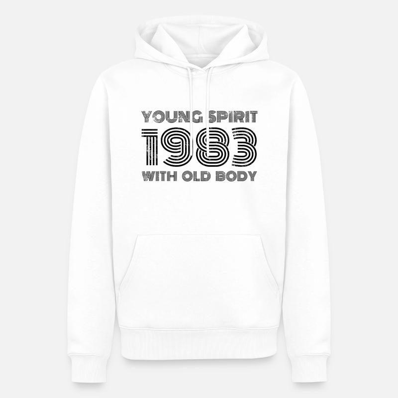 40e anniversaire 1983 - Sweat à capuche Premium bio Homme - blanc