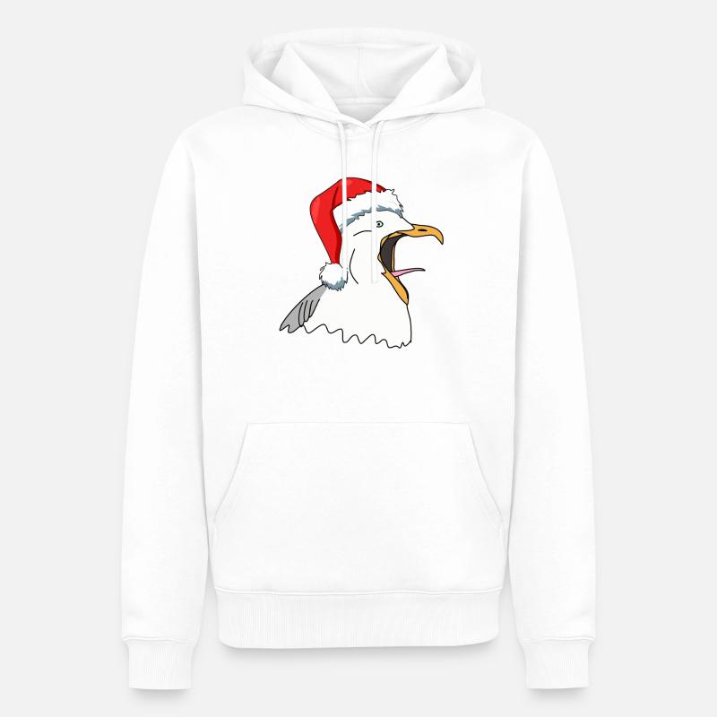 Mouette Noël - Sweat à capuche Premium bio Homme - blanc