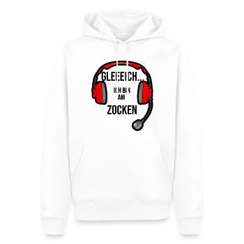 Gleich ich bin am zocken - Männer Premium Bio Hoodie - Weiß - Vorne - Nico (187cm)