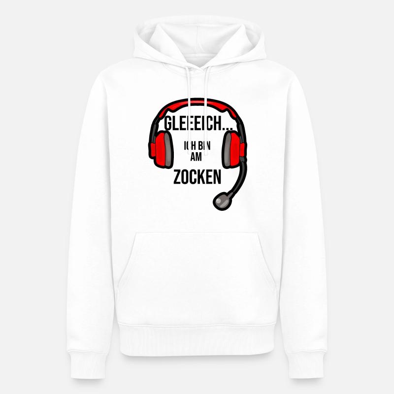 Gleich ich bin am zocken - Männer Premium Bio Hoodie - Weiß