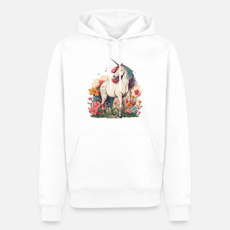 Le champ enchanté - Sweat à capuche Premium bio Homme - blanc
