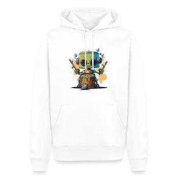 Beat Machine - Men’s Premium Organic Hoodie - white - Front - Nico (187cm)