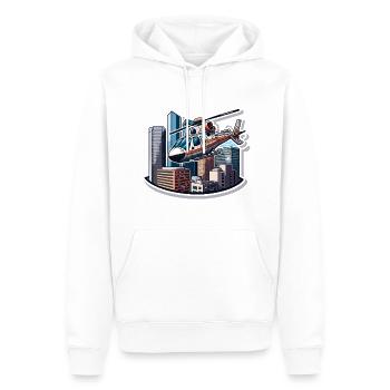 Der Urban Aviator - Männer Premium Bio Hoodie - Weiß - Vorne - Nico (187cm)