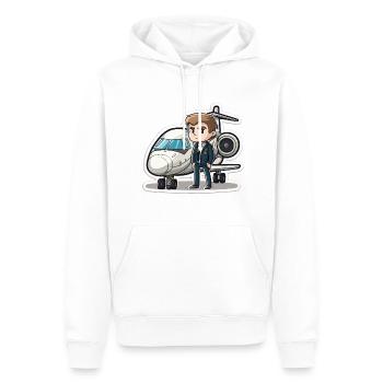 Der Flieger - Männer Premium Bio Hoodie - Weiß - Vorne - Nico (187cm)
