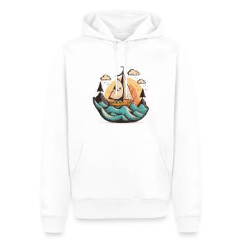 Der nautische Abenteurer - Männer Premium Bio Hoodie - Weiß - Vorne - Nico (187cm)