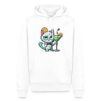 Le bar à miaulements des chats - Sweat à capuche Premium bio Homme - blanc - Devant - Nico (187cm)