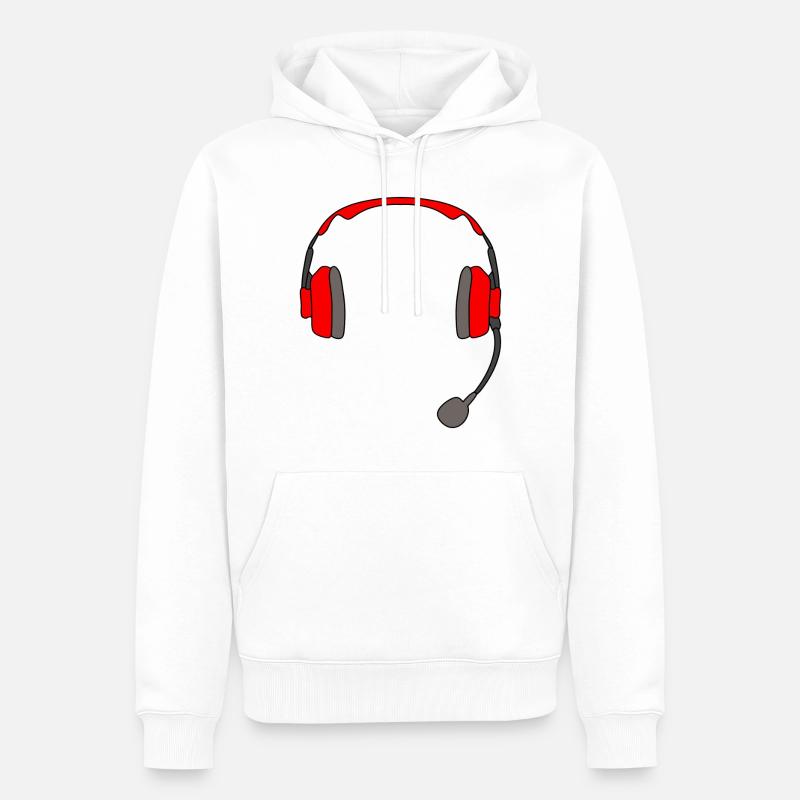 Headset Gaming Kopfhörer - Männer Premium Bio Hoodie - Weiß