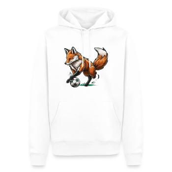 Schlauer Stürmer - Männer Premium Bio Hoodie - Weiß - Vorne - Nico (187cm)