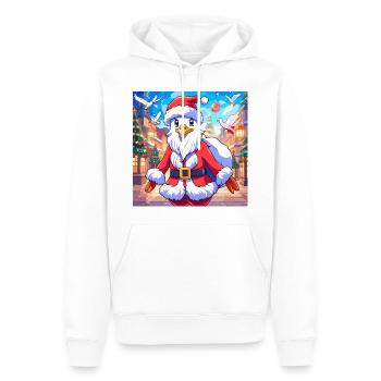 Mouette, Père Noël, Noël, Saint-Nicolas, Noël - Sweat à capuche Premium bio Homme - blanc - Devant - Nico (187cm)