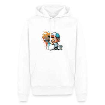L’artiste de la ville - Sweat à capuche Premium bio Homme - blanc - Devant - Nico (187cm)