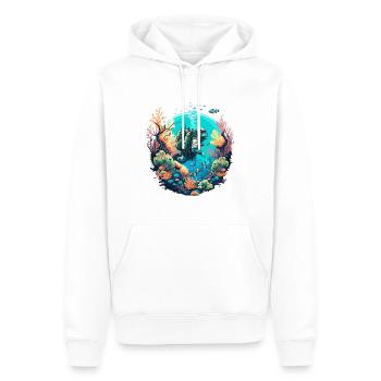 L’explorateur sous-marin - Sweat à capuche Premium bio Homme - blanc - Devant - Nico (187cm)