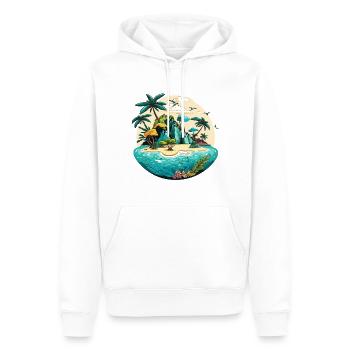 L’île Hopper - Sweat à capuche Premium bio Homme - blanc - Devant - Nico (187cm)