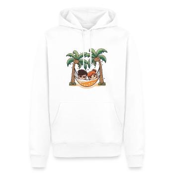 Les amoureux de l’île - Sweat à capuche Premium bio Homme - blanc - Devant - Nico (187cm)