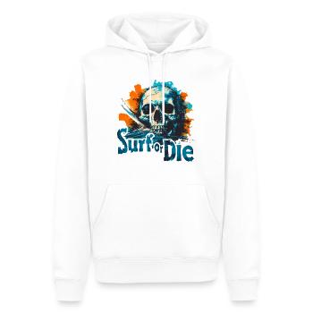 Surfer ou mourir - Sweat à capuche Premium bio Homme - blanc - Devant - Nico (187cm)