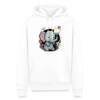 Bébé éléphant amour - Sweat à capuche Premium bio Homme - blanc - Devant - Nico (187cm)