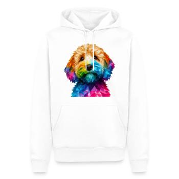 Moderner geometrischer Hundeschnauzen-Cockapoo - Männer Premium Bio Hoodie - Weiß - Vorne - Nico (187cm)