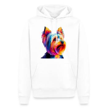 Moderner geometrischer Hundemaulkorb Yorkshire Terrier - Männer Premium Bio Hoodie - Weiß - Vorne - Nico (187cm)