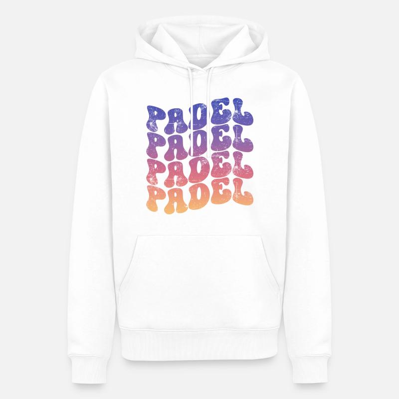 Pádel Retro - Sweat à capuche Premium bio Homme - blanc