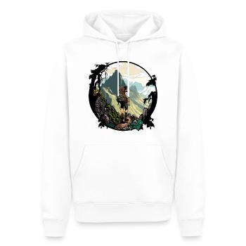 Explorateur de montagne - Sweat à capuche Premium bio Homme - blanc - Devant - Nico (187cm)