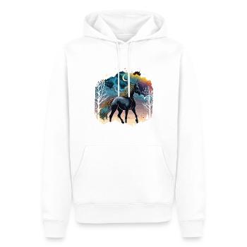 Licorne arc-en-ciel - Sweat à capuche Premium bio Homme - blanc - Devant - Nico (187cm)