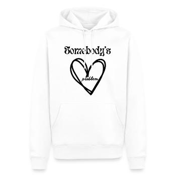 somebody's problem - Men’s Premium Organic Hoodie - white - Front - Nico (187cm)
