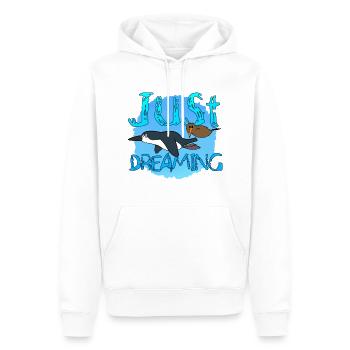 Juste rêver - Sweat à capuche Premium bio Homme - blanc - Devant - Nico (187cm)