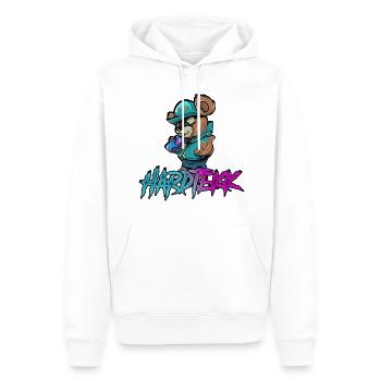 Hardtekk Bär - Männer Premium Bio Hoodie - Weiß - Vorne - Nico (187cm)