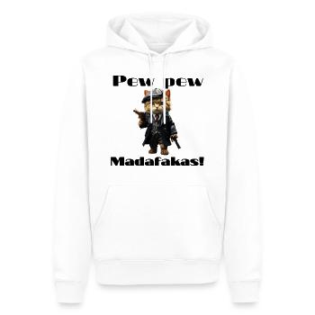 pew pew cat - Männer Premium Bio Hoodie - Weiß - Vorne - Nico (187cm)