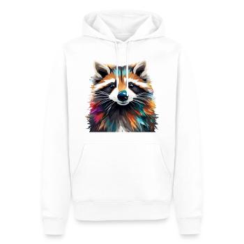Raton laveur - Sweat à capuche Premium bio Homme - blanc - Devant - Nico (187cm)