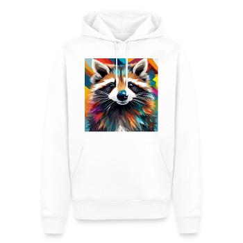 Raton laveur - Sweat à capuche Premium bio Homme - blanc - Devant - Nico (187cm)